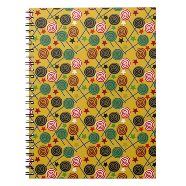 Candy pattern | Lollies pattern | lollipop 25 Notebook (Front)