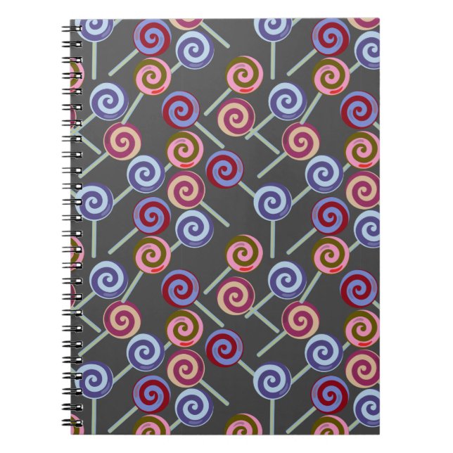 Candy pattern | Lollies pattern | lollipop 27 Notebook (Front)