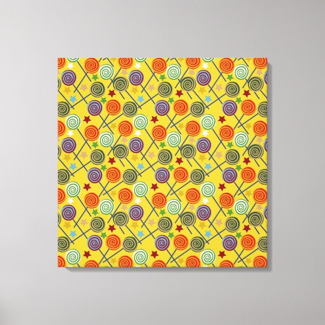 Candy pattern | Lollies pattern | lollipop 30 Canvas Print (Front)