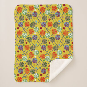 Candy pattern   Lollies pattern   lollipop 30 Sherpa Blanket
