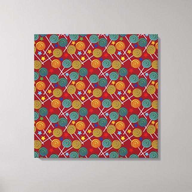 Candy pattern | Lollies pattern | lollipop 32 Canvas Print (Front)
