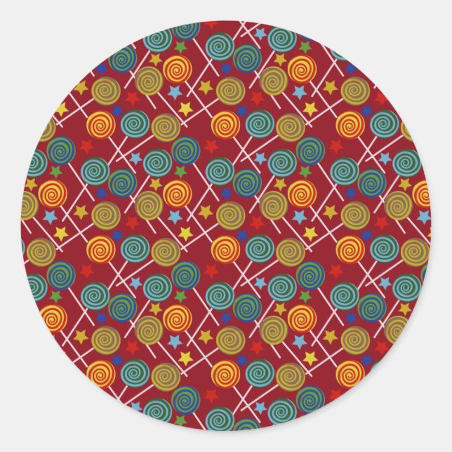 Candy pattern | Lollies pattern | lollipop 32 Classic Round Sticker (Front)