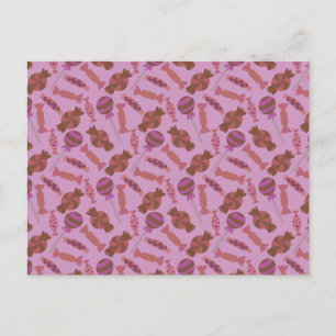 Candy pattern   Lollies pattern   lollipop 34 Postcard