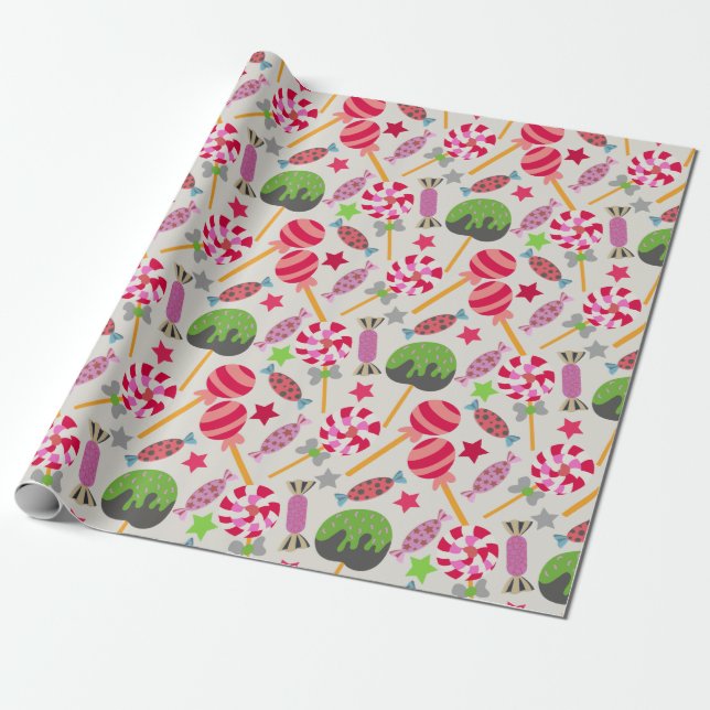 Candy pattern | Lollies pattern | lollipop 38 Wrapping Paper (Unrolled)