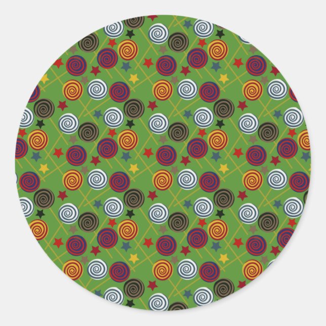 Candy pattern | Lollies pattern | lollipop 39 Classic Round Sticker (Front)