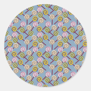 Candy pattern   Lollies pattern   lollipop 3 Classic Round Sticker