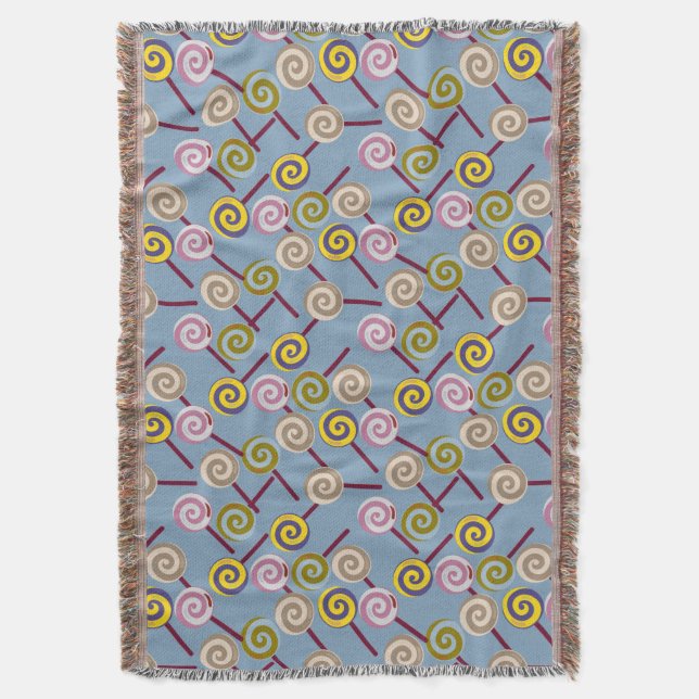 Candy pattern | Lollies pattern | lollipop 3 Throw Blanket (Front Vertical)