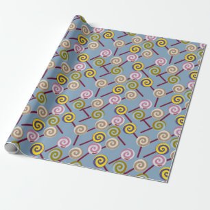 Candy pattern   Lollies pattern   lollipop 3 Wrapping Paper