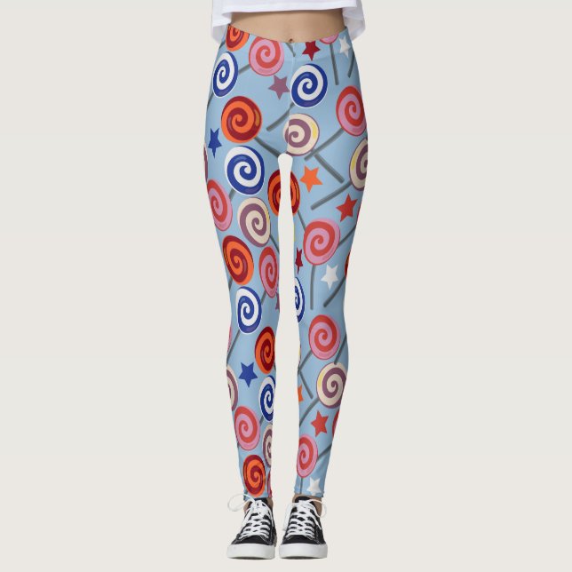 Candy pattern | Lollies pattern | lollipop 40 Leggings (Front)