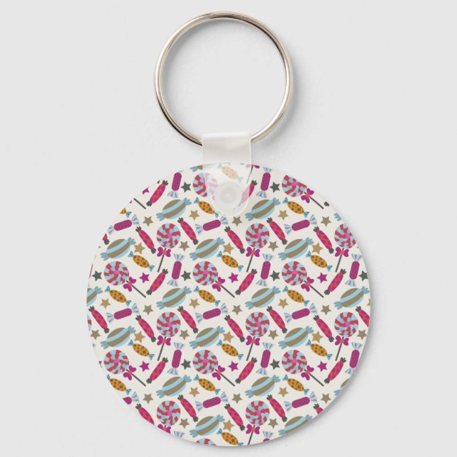 Candy pattern | Lollies pattern | lollipop 45 Key Ring (Front)