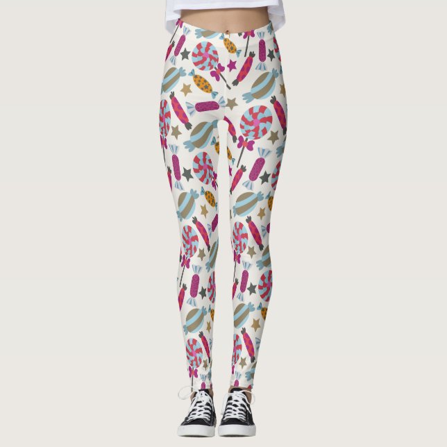 Candy pattern | Lollies pattern | lollipop 45 Leggings (Front)