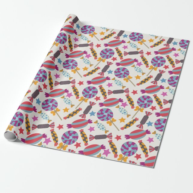 Candy pattern | Lollies pattern | lollipop 46 Wrapping Paper (Unrolled)
