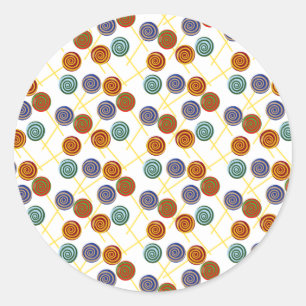 Candy pattern Lollies pattern lollipop 47 Classic Round Sticker