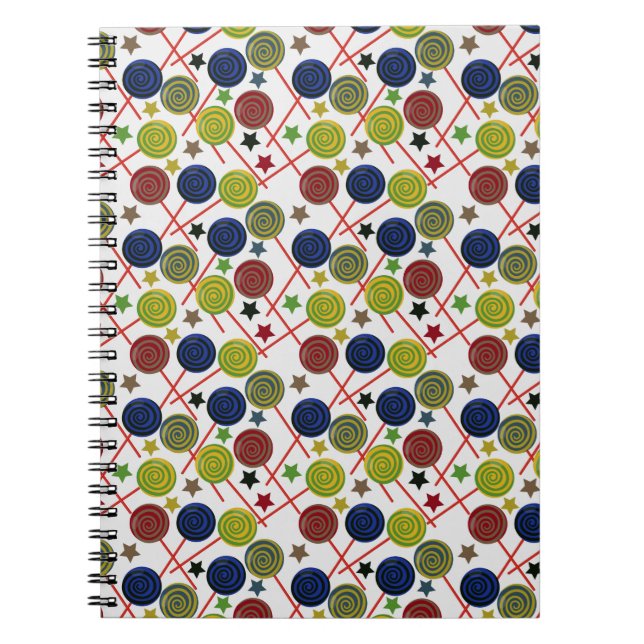 Candy pattern | Lollies pattern | lollipop 48 Notebook (Front)