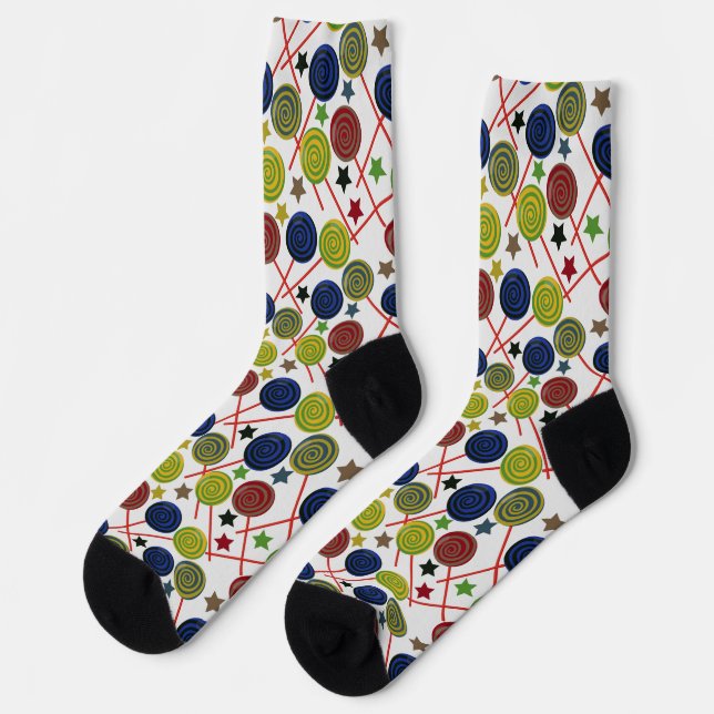 Candy pattern | Lollies pattern | lollipop 48 Squa Socks (Left)