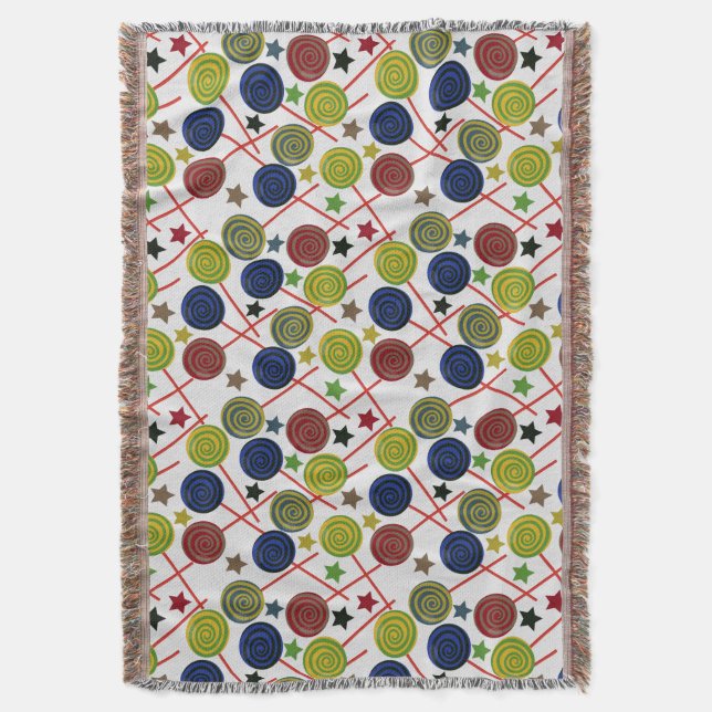 Candy pattern | Lollies pattern | lollipop 48 Throw Blanket (Front Vertical)