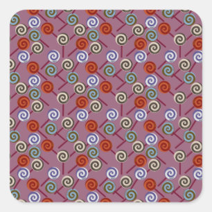 Candy pattern Lollies pattern lollipop 49 Square Sticker