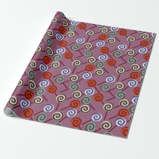 Candy pattern | Lollies pattern | lollipop 49 Wrapping Paper (Unrolled)