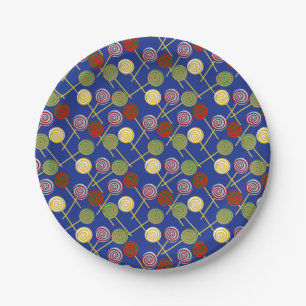 Candy pattern Lollies pattern lollipop 4 Paper Plate