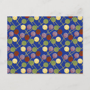 Candy pattern Lollies pattern lollipop 4 Postcard