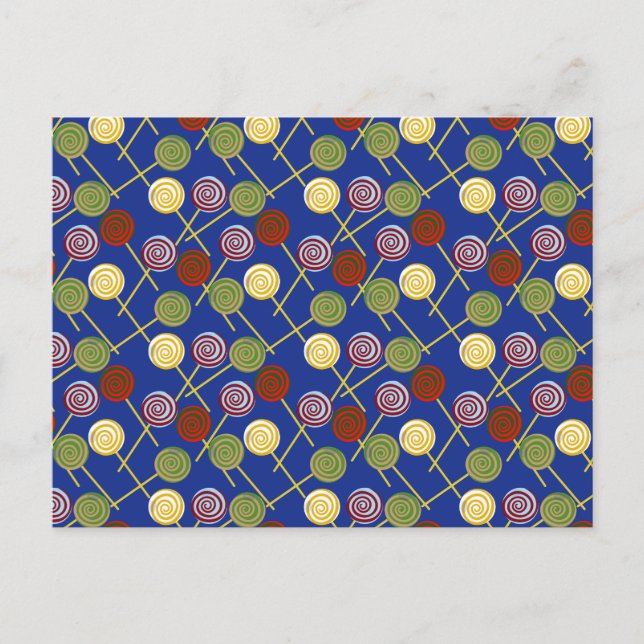 Candy pattern | Lollies pattern | lollipop 4 Postcard (Front)