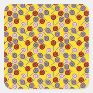 Candy pattern   Lollies pattern   lollipop 50 Square Sticker