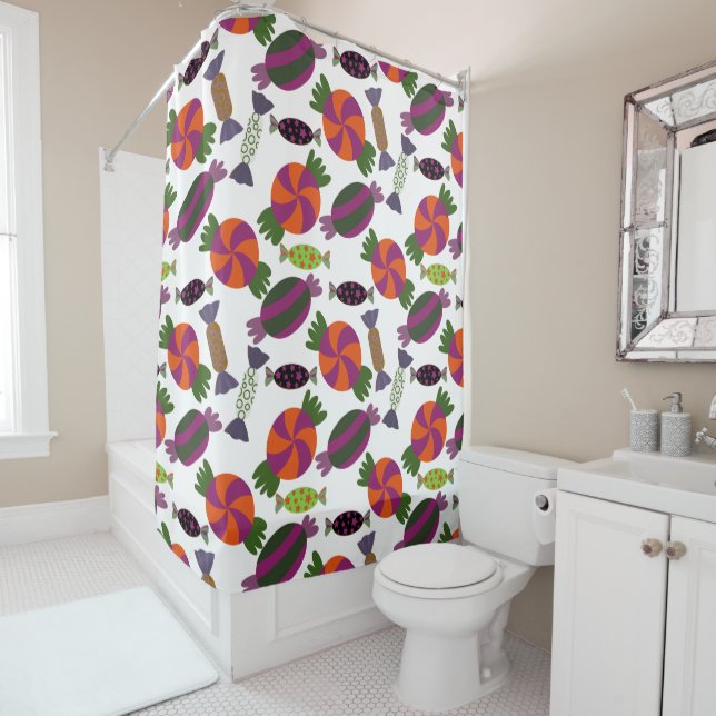 Candy pattern | Lollies pattern | lollipop 51 Shower Curtain (In Situ)