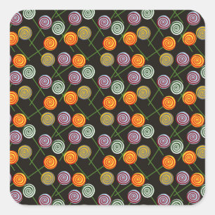 Candy pattern   Lollies pattern   lollipop 52 Square Sticker