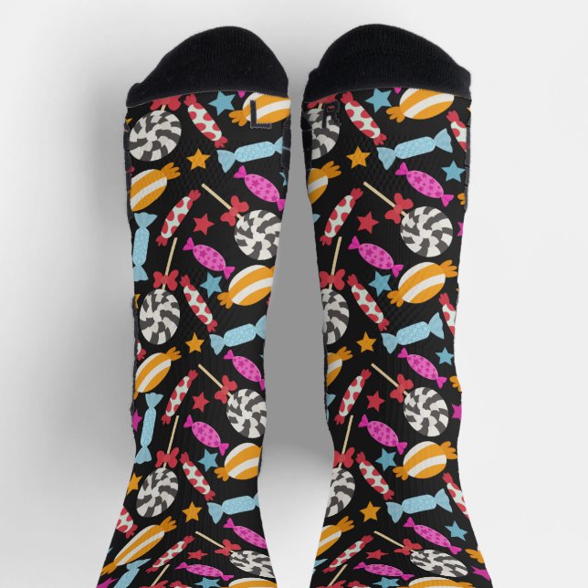 Candy pattern | Lollies pattern | lollipop 56 Yoga Socks (Top)