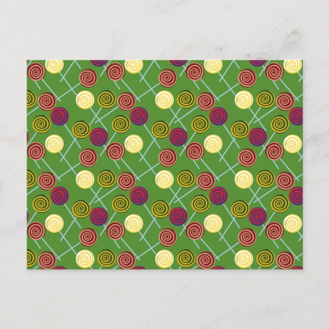 Candy pattern | Lollies pattern | lollipop 58 Postcard (Front)