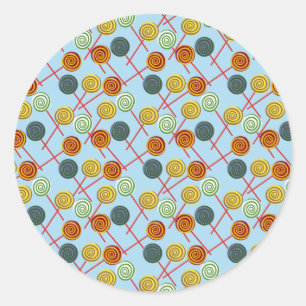 Candy pattern Lollies pattern lollipop 5 Classic Round Sticker
