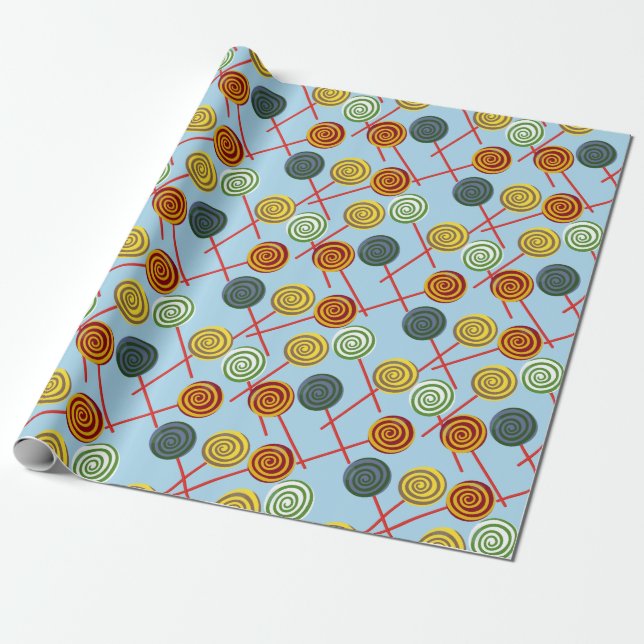 Candy pattern | Lollies pattern | lollipop 5 Wrapping Paper (Unrolled)
