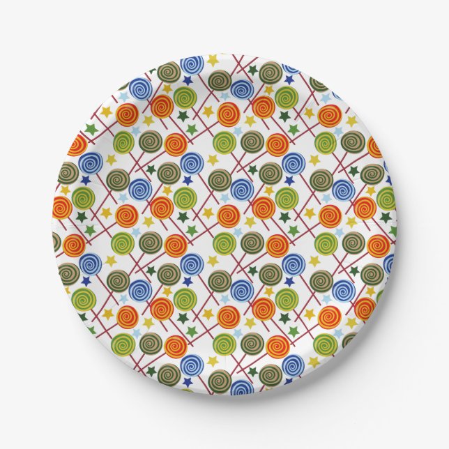 Candy pattern | Lollies pattern | lollipop 61 Paper Plate (Front)