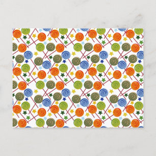 Candy pattern Lollies pattern lollipop 61 Postcard