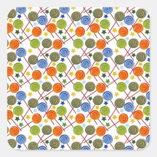 Candy pattern   Lollies pattern   lollipop 61 Square Sticker