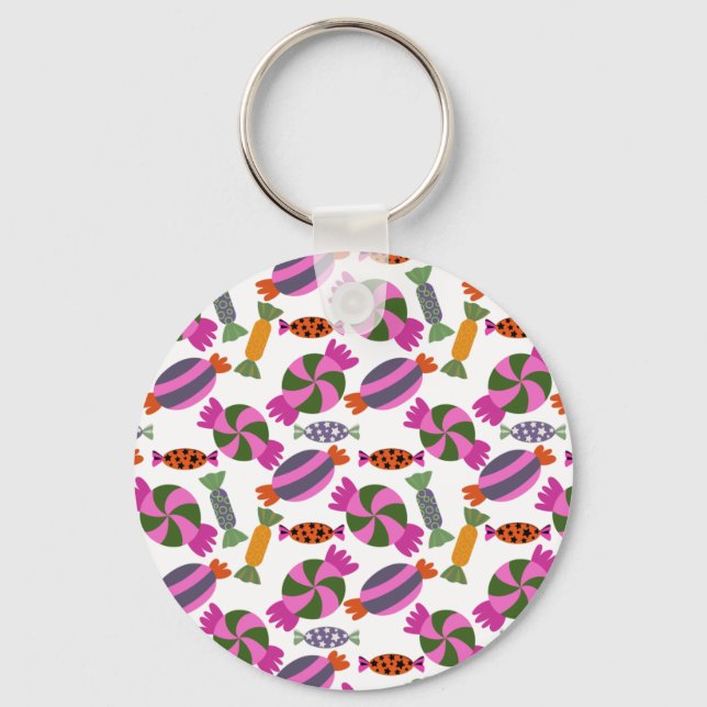 Candy pattern | Lollies pattern | lollipop 6 Key Ring (Front)