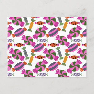 Candy pattern Lollies pattern lollipop 6 Postcard
