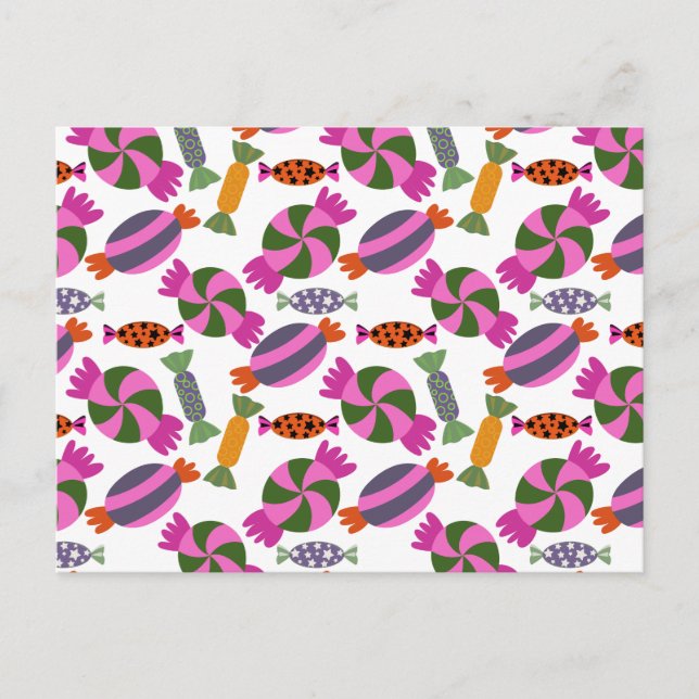 Candy pattern | Lollies pattern | lollipop 6 Postcard (Front)