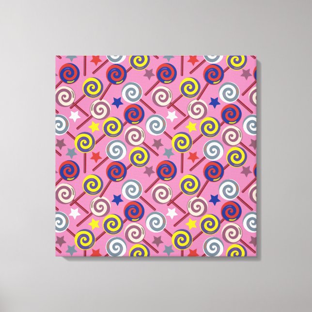 Candy pattern | Lollies pattern | lollipop 7 Canvas Print (Front)