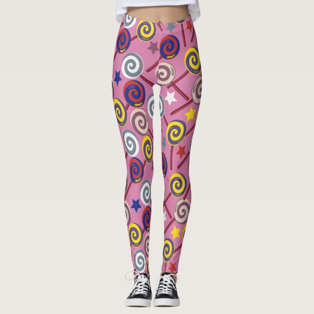 Candy pattern | Lollies pattern | lollipop 7 Leggings (Front)