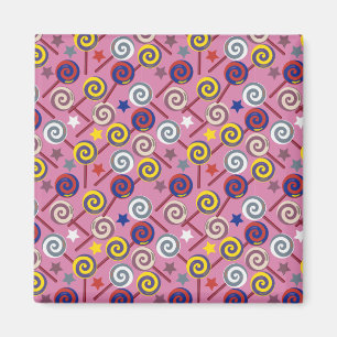 Candy pattern   Lollies pattern   lollipop 7 Magnet