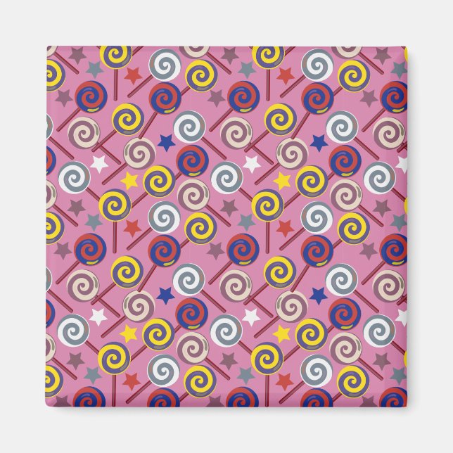 Candy pattern | Lollies pattern | lollipop 7 Magnet (Front)