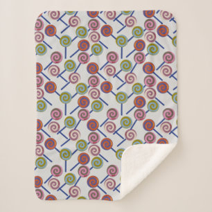 Candy pattern Lollies pattern lollipop 8 Sherpa Blanket