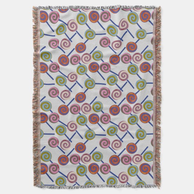 Candy pattern | Lollies pattern | lollipop 8 Throw Blanket (Front Vertical)