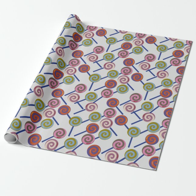 Candy pattern | Lollies pattern | lollipop 8 Wrapping Paper (Unrolled)