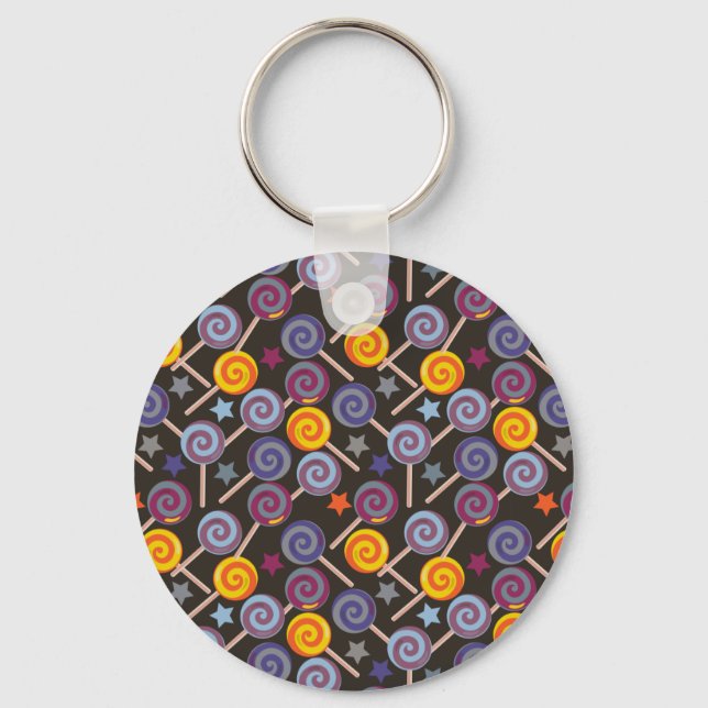 Candy pattern | Lollies pattern | lollipop 9 Key Ring (Front)