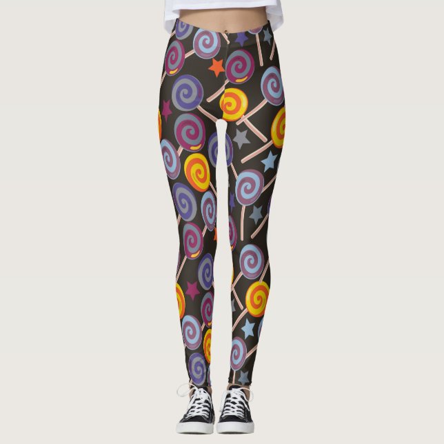 Candy pattern | Lollies pattern | lollipop 9 Leggings (Front)