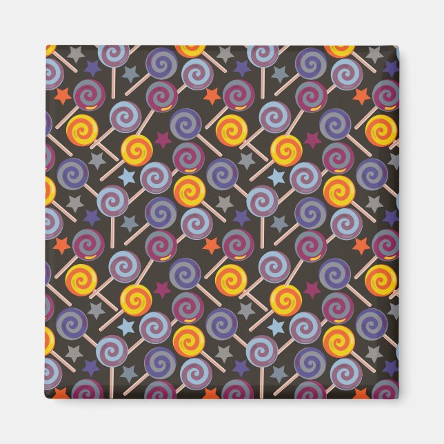 Candy pattern | Lollies pattern | lollipop 9 Magnet (Front)