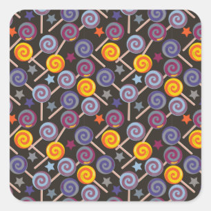 Candy pattern Lollies pattern lollipop 9 Square Sticker