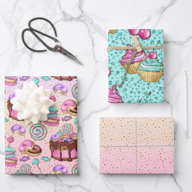 Candy Pattern  Wrapping Paper Sheet (Front)